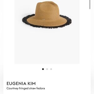 Eugenia Kim Tan and Black Fringed Hat NWT